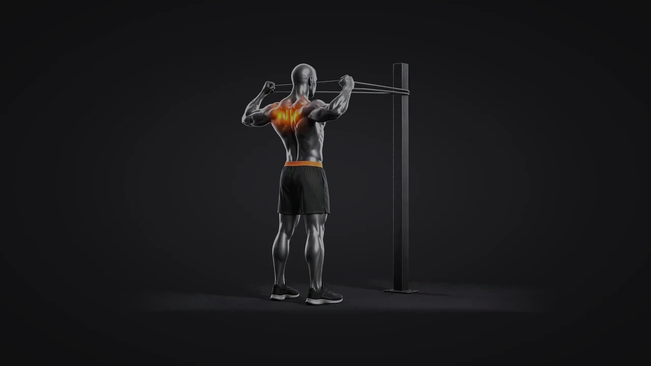 Demo still: band face pull.