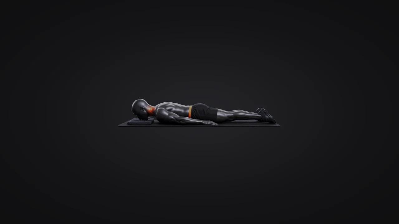 Demo still: neck extension hold.