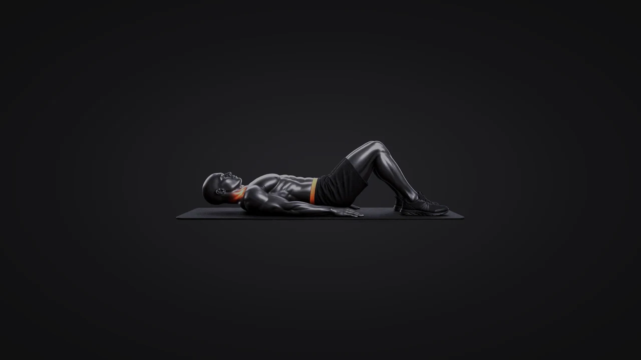 Demo still: neck flexion hold.