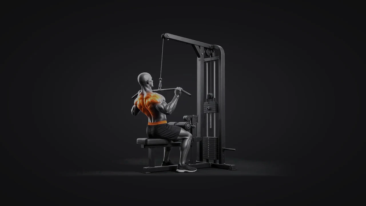 Demo still: lat pulldown.